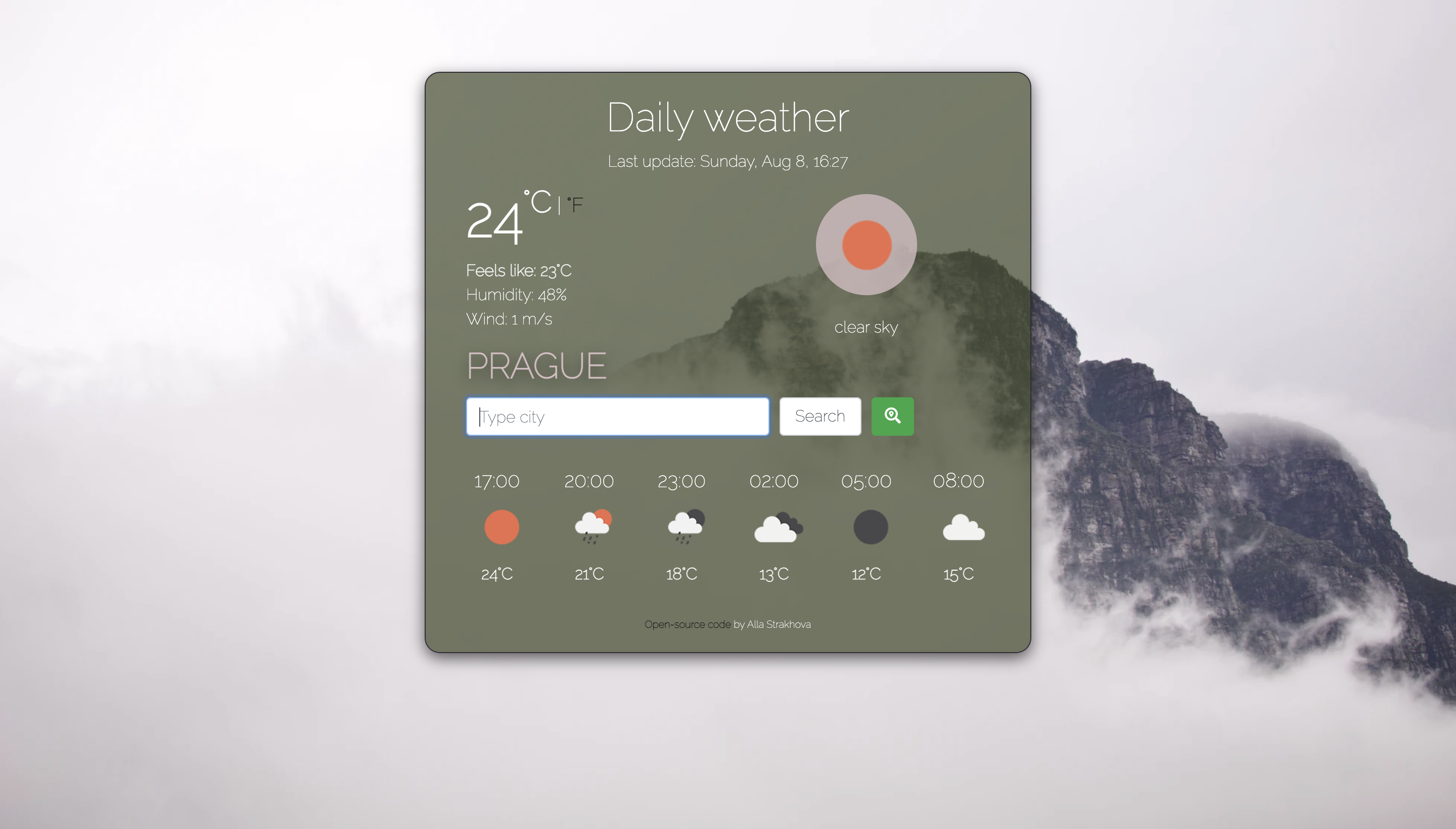 Weather JS project picture